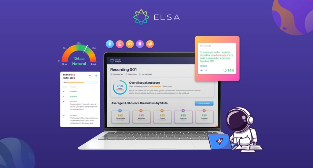 ELSA Speech Analyzer: 學員可以自由回答而不受模型答案的限制
