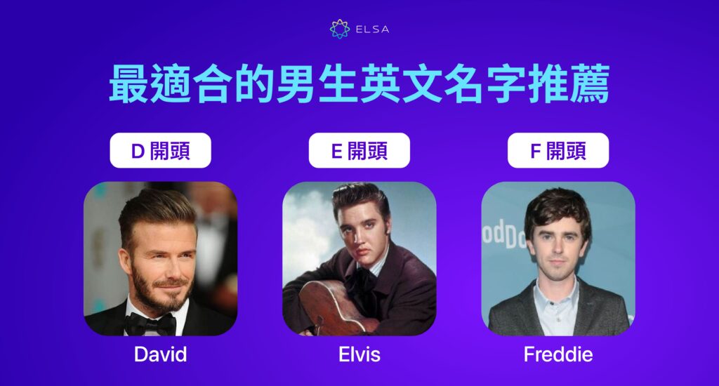 男生英文名字 D, E, F