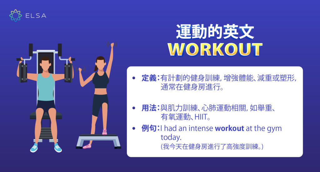 運動 英文：workout