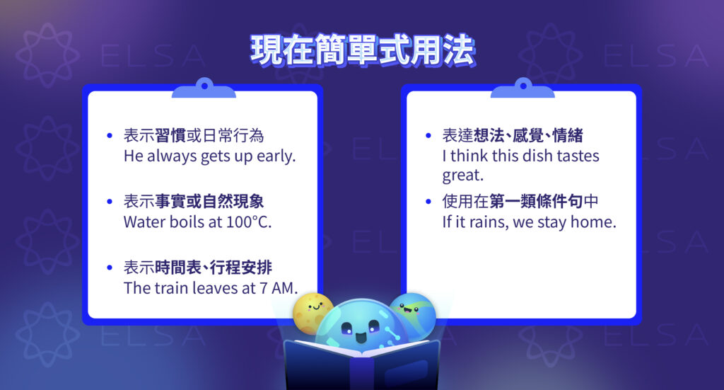 現在簡單式 – Simple Present Tense用法