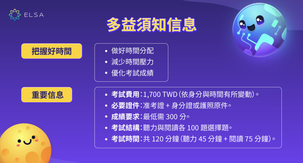 多益考試時間資訊介紹